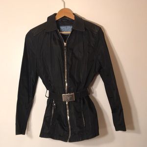 Prada original vintage leather and nylon jacket